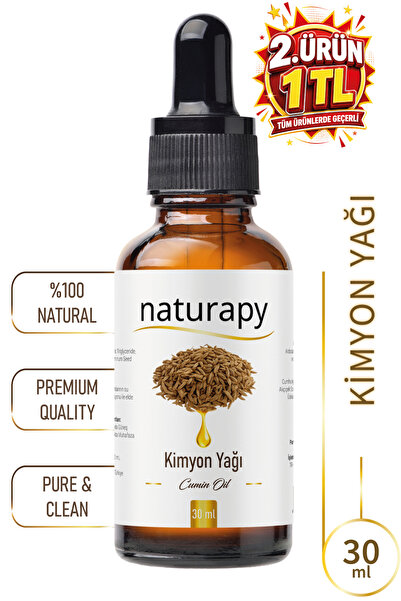 NATURAPY Kimyon Yağı (Cumin Oil) Soğuk Sıkım Sabit Yağ 30 ml Damlalıklı Cam Şişe