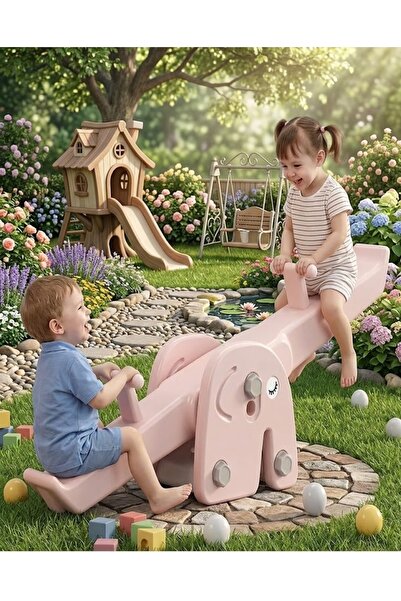 FULLJOY Elephant Swing with Sturdy Base for 2 Children, 130*35*42 cm FJY-SS17