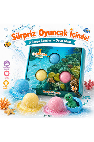Bubberoo Okyanus Macerası Banyo Topu Seti 3'lü - İçinden Oyuncak Çıkar