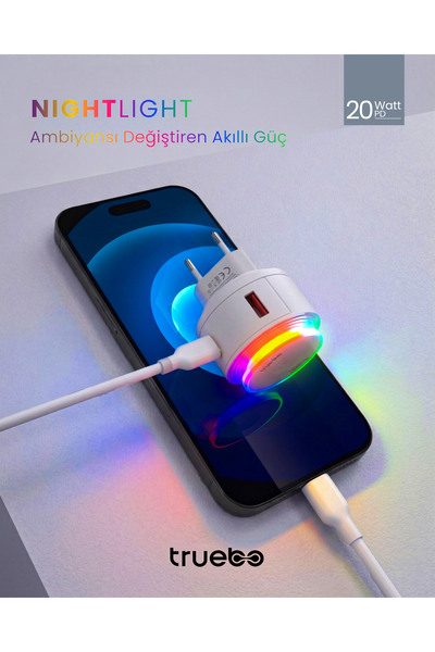 truebo NightLight USB TypeC RGB Gece Lambası Adaptör