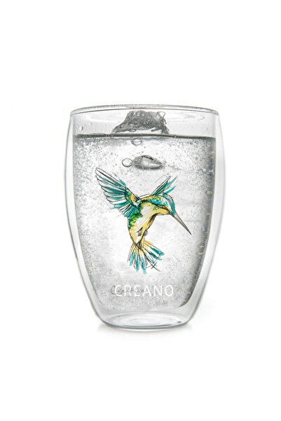 Creano Cana termică Hummi, 250 ml, sticlă borosilicată, cu perete dublu, deco...