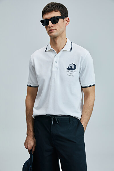 Lufian Tricou polo Sandor Smart pentru bărbați alb