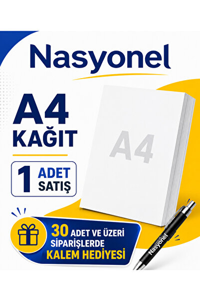 A4 Kağıt-Beyaz-1 Adet (30 adet üzeri alımlarda kalem hediye)