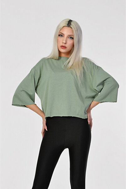 Cotton Candy Tricou cu guler rotund - verde apă