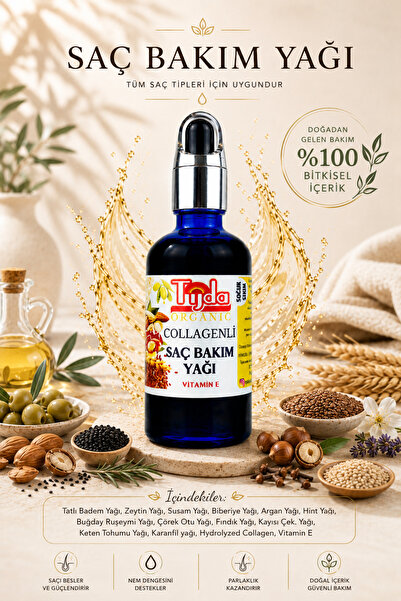 TİJDA Tüm Saçlar Için Saç Bakım Yağı 50 ml Hair Care Oil Yeni Formül Biberiye...