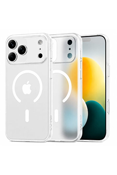 Apple Husă iPhone 17 PRO Semi-Transparentă Premium, Albă, Compatibilă MagSafe...