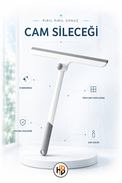 HOBİLON Silikon Uçlu 360° Döner Başlıklı Ev İşyeri ve Otomobil Cam Sileceği