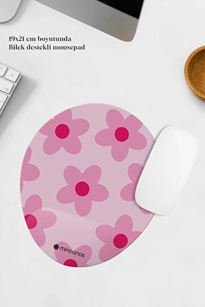 Mincanas Renkli Bilek Destekli Oval Mouse Pad Mouse Altlığı