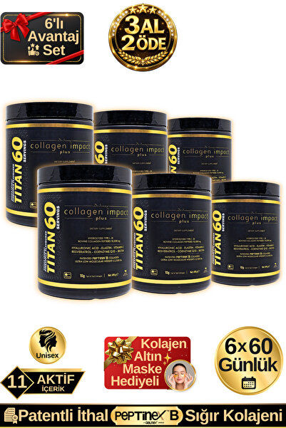 Dr.Sammy's Collagen Impact Plus Titan 60 - 6'lı Avantaj Set Tip 1-3 Hidrolize...