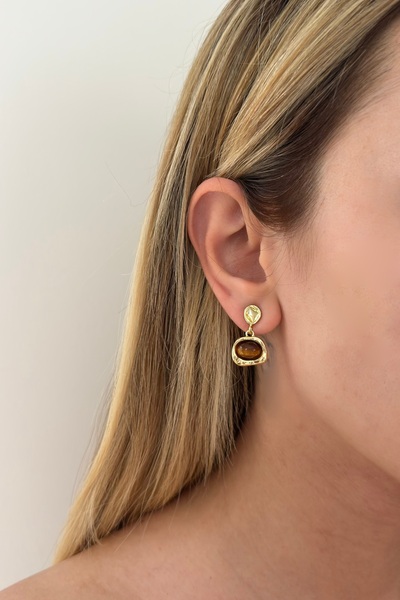 Lavian Accessories Serena Gold Kedi Gözü Küpe