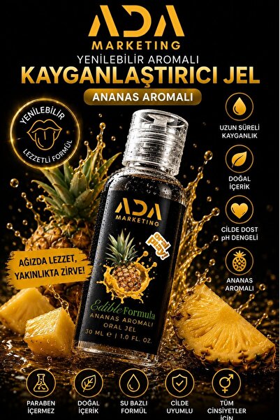 Ada Marketing Ananas aromalı yenilebilir oral kayganlaştırıcı jel 30 ml
