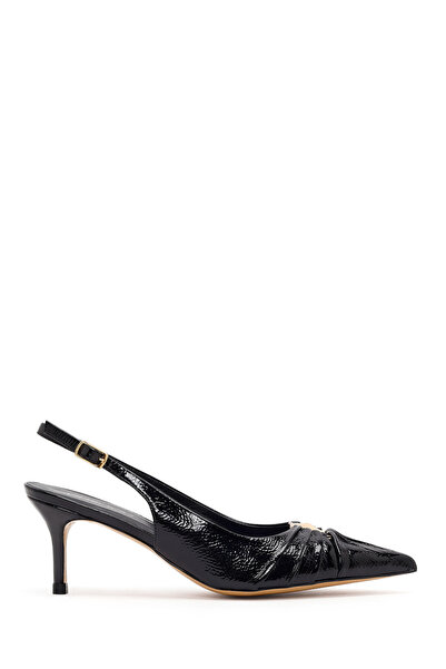 Derimod Women's Black Open Back Stiletto Heel U Patent Leather D Leather Shoe...