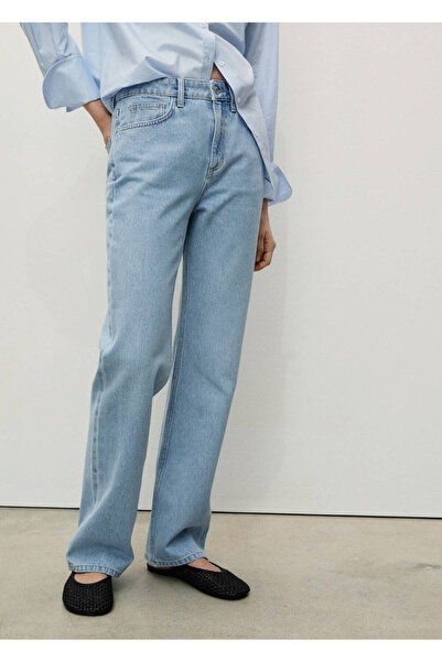 MANGO Woman Matilda düz kesim orta bel jean pantolon