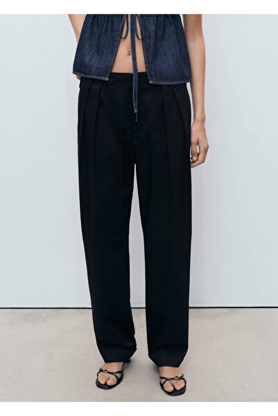 MANGO Woman Pantaloni din bumbac cu nasturi