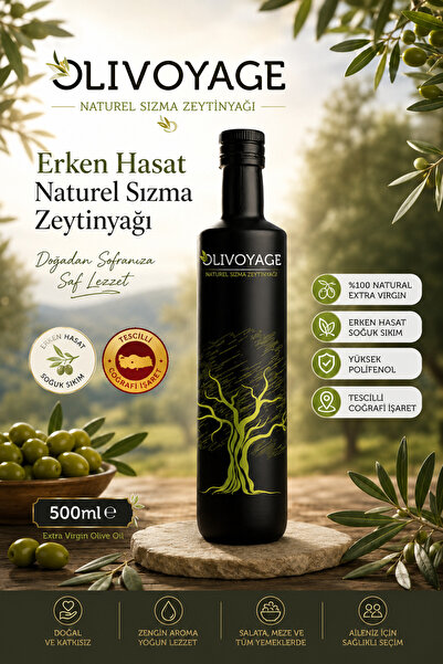 Olivoyage Erken Hasat 500 Ml Naturel Sızma Zeytin Yağı