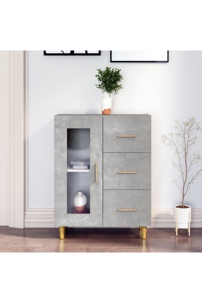 Concept Servantă, gri beton, 69,5x34x90 cm, lemn prelucrat