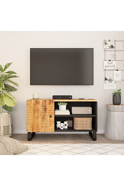 Concept Dulap TV 80x33x46 cm, lemn masiv de mango și lemn prelucrat