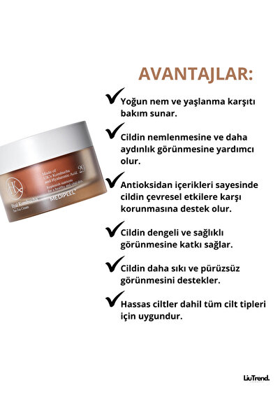 Medipeel Hyal Kombucha Tea-Tox Cream 50 ml %50 kombucha ve seramid içeren çift krem