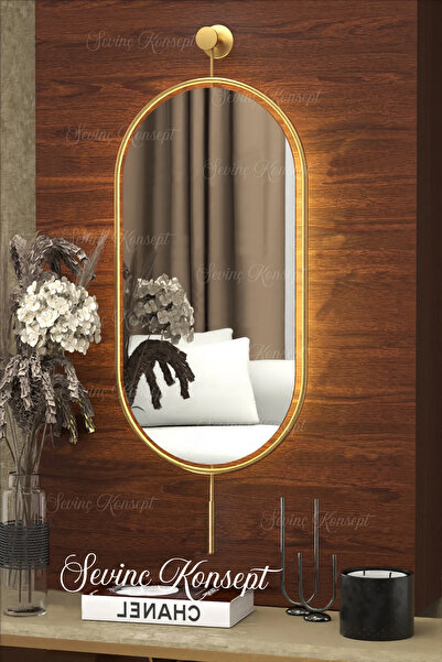 SEVİNÇ KONSEPT Led'li Serenity Gold Dresuar Ayna 38*85 cm, 40*100 cm, Dekorat...