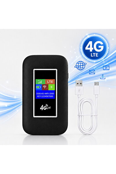 ambrasmart Modem WiFi portabil 4G LTE Ambrasmart, negru, cu baterie, sloturi ...