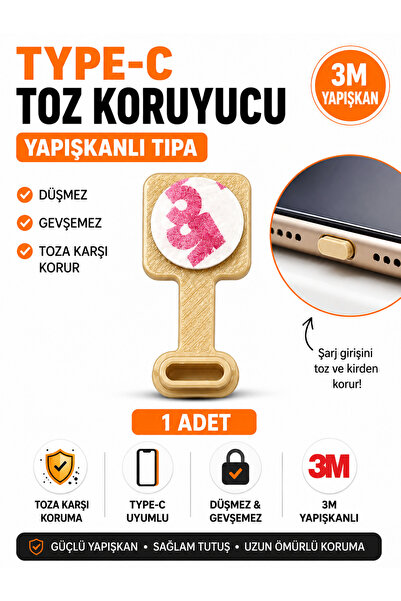 emrebilisim USB-C Type-C Toz Önleyici Tıpa Yapışkanlı Port Koruyucu Şarj Giri...