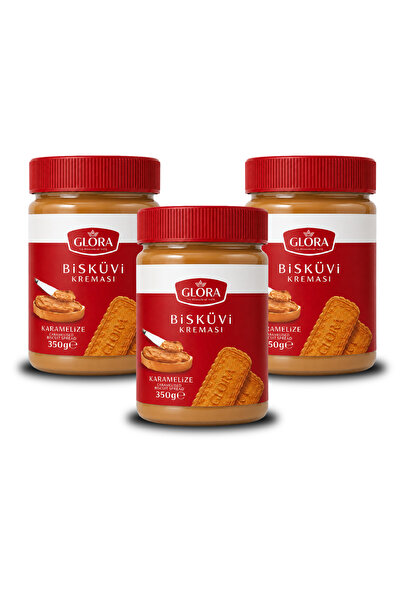 Glora Karamelize Bisküvi Kreması Smooth 350gr x 3 Adet