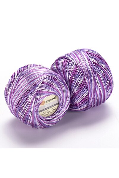 Yarnart Tulip - Marbling, Ață de dantelă strălucitoare Marbling-461