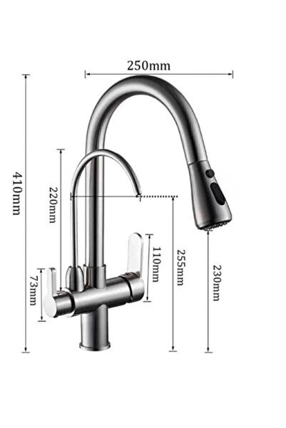 FAWER Faucet & Shower FLEKO KROM ARITMALI SPİRALLİ MUTFAK BATARYASI