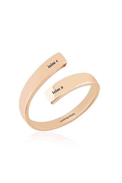 Sembol Gold Eklem Altın Yüzük 14K Rose & Beyaz Gold