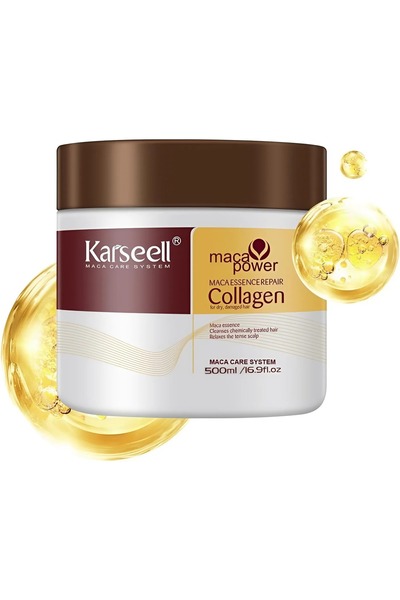 KARSEELL Collagen Hair Treatment Mask 500 ml, Intensive Hydration, Deep Repai...