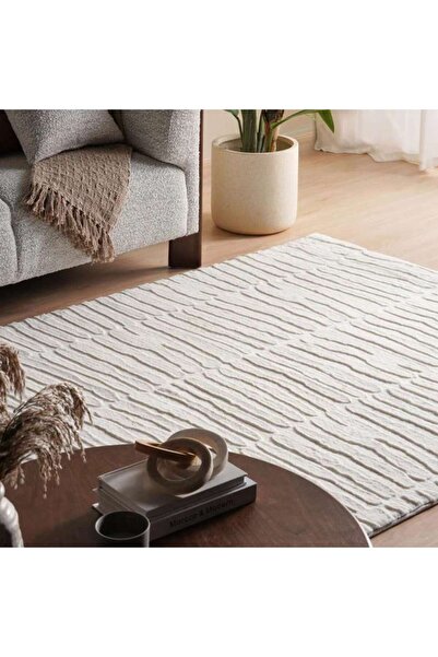 PAN HOME سجادة من الفرو الصناعي فائق النعومة من أونيكس 160x230 سم - كريمي