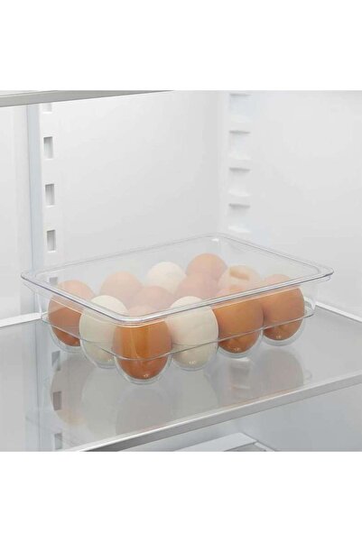 PAN HOME منظم بيض فيردي بـ 12 فتحة مع غطاء 22.4x17.4x7.8 سم - شفاف