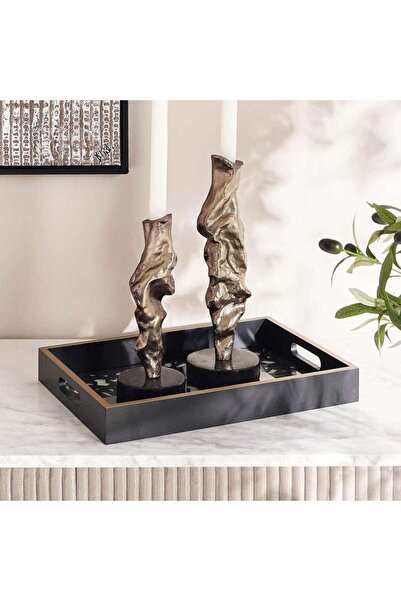 PAN HOME Sedona Wooden Decor Tray 36x26x4.5cm - Black
