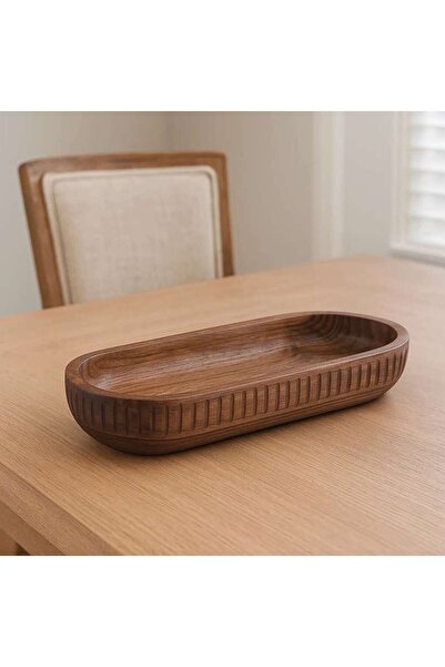 PAN HOME Rabaha Acacia Oval Serving Bowl 31.7x13.9x7.6cm -natural