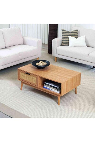 PAN HOME طاولة قهوة أوكتري من الخيزران - طبيعية