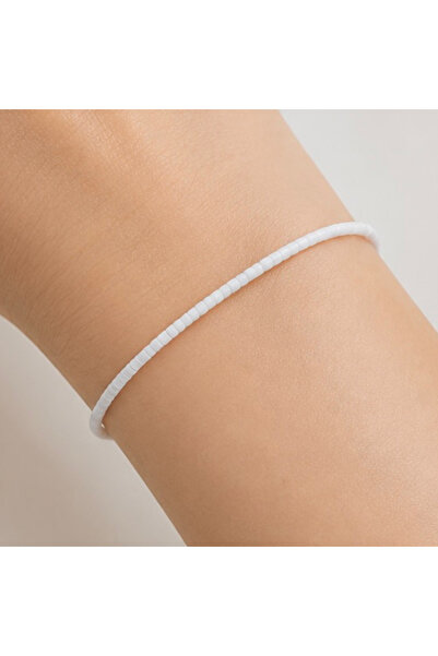 hand shey Linea Serisi Miyuki Bileklik | İnce Makrome İp Tek Sıra Boncuklu Ay...