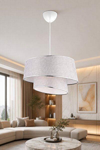 NisaLuce Nisa Luce Star-2 Kat Pasta Avize Gri/gümüş Biyeli