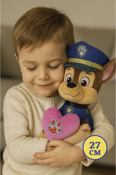 TOYFEST Paw Patrol Figür Peluş Oyuncak Love Serisi - Chase - 27 cm