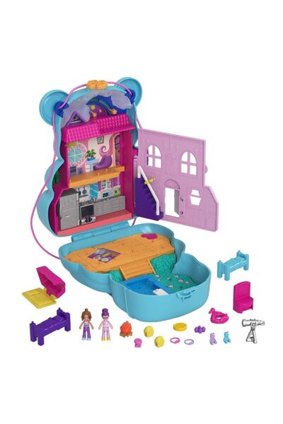 Polly Pocket Çanta Olabilen Micro Oyun Setleri GKJ63 - Teddy Bear Purse