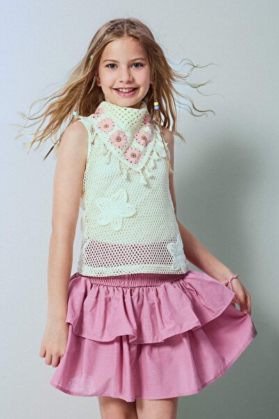 DeFacto Crew Neck Floral Ecru Undershirt for Girls H7057A826Hs