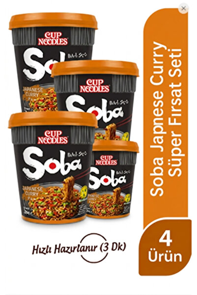 Nissin Noodles NISSIN SOBA CUP JAPANESE CURRY 90 GR*4'Lİ SET JAPON NOOUDLE KÖ...