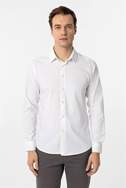 SÜVARİ Angular Cuff Slim Plain Shirt