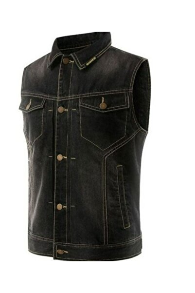 ebakbak Motorcycle Denim Vest Durable Jeans Denim Fabric 3d Back Protection C...