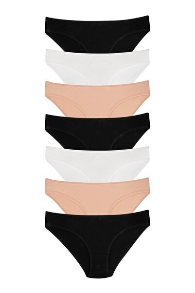Dominant Chiloți de damă din bumbac colorați, tip BIKINI, pachet de 7