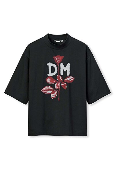 buzagi tasarım ürünleri Depeche Mode Digital Print Oversize Black Unisex T-Shirt
