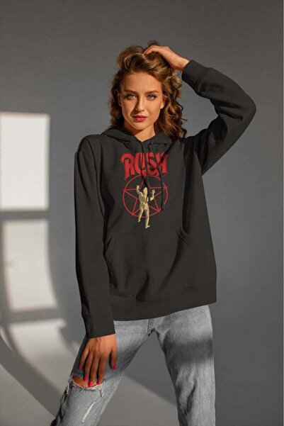 buzagi tasarım ürünleri Rush Digital Print Hooded Unisex Sweatshirt