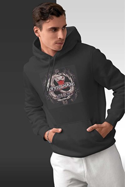 buzagi tasarım ürünleri Whitesnake Oversize Hooded Unisex Sweatshirt