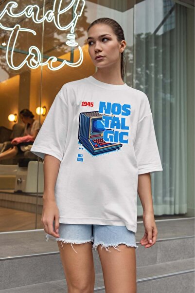 buzagi tasarım ürünleri Urban Oversize Unisex White T-Shirt