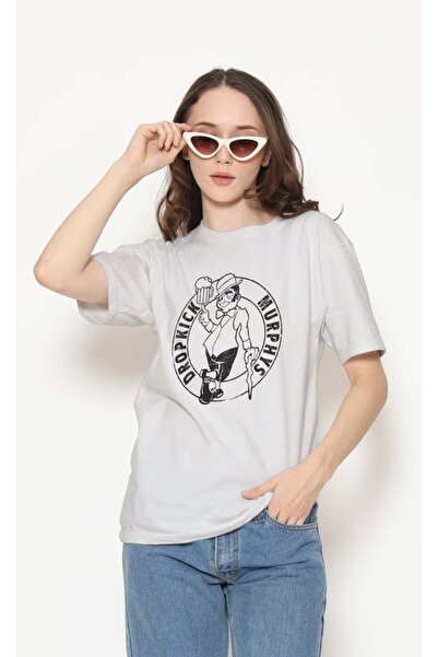 buzagi tasarım ürünleri Dropkick Murphys Regular Fit Unisex White T-Shirt