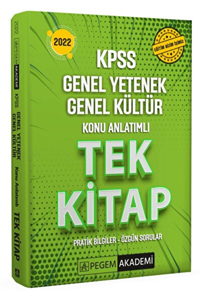 Pegem Akademi Yayıncılık Pegem Akademi 2022 Kpss Genel Yetenek Genel Kültür K...
